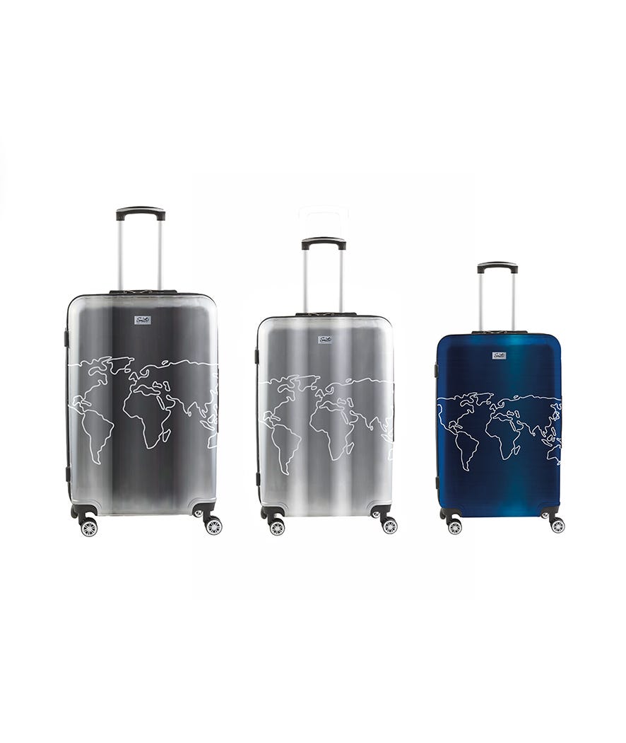 Set 3 valigie World Map Smile Industry multicolor