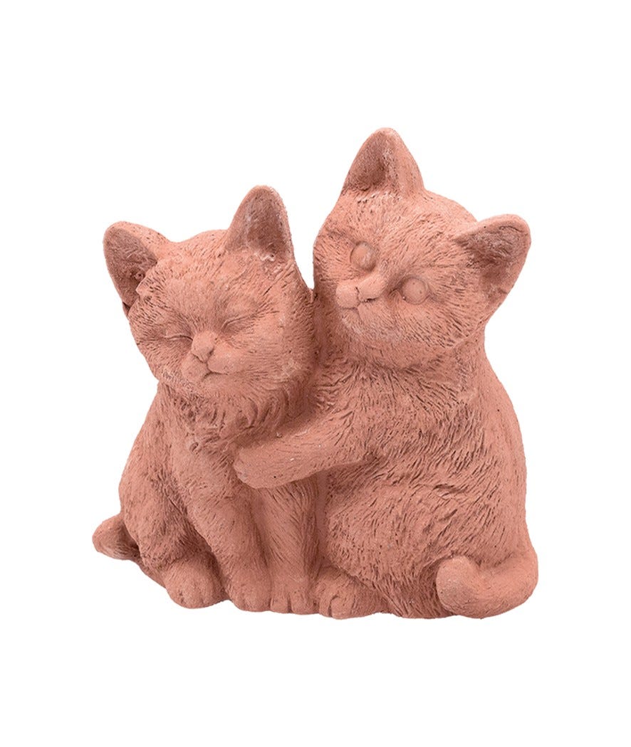 Decorazione in terracotta gattini innamorati galestro terracotta