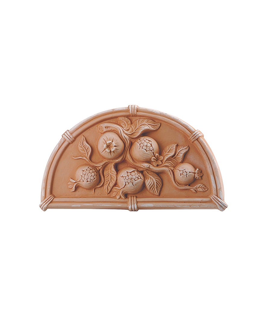 Decorazione in terracotta pannello melograno terracotta