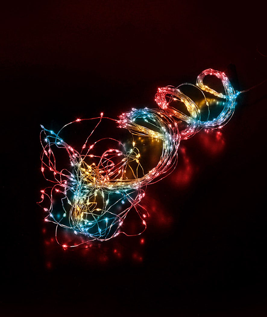 200 luci microled bianco caldo e freddo e mulicolor 