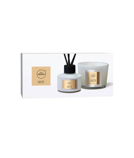 Aroma Home Scatola regalo con diffusore e candela bianca Cotton Vanilla box2