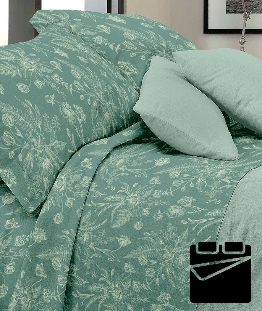 Completo letto matrimoniale in flanella