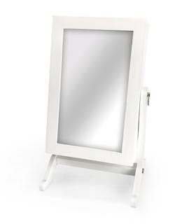 Portagioie da tavolo con specchio bianco