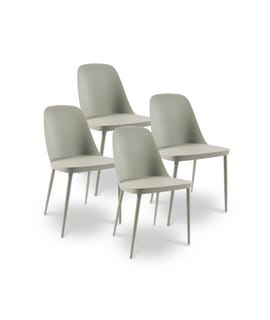 Set 4 sedie con gambe tono su tono
