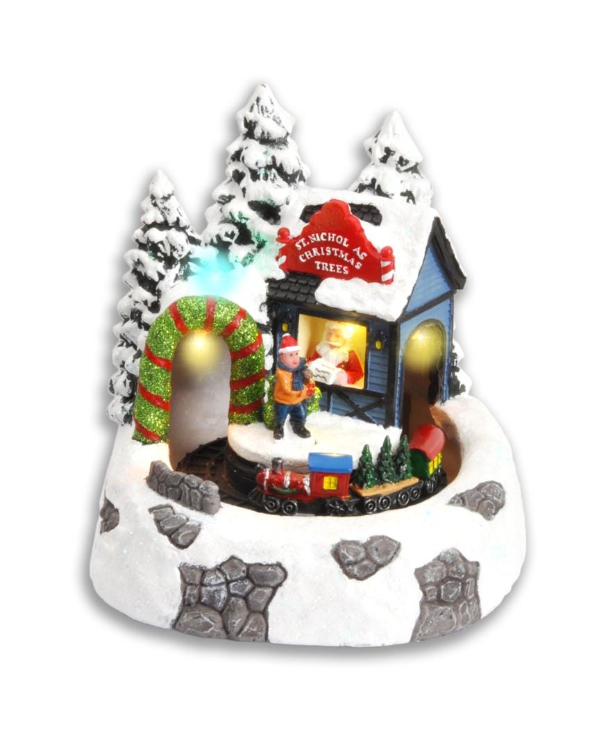 Paesaggio Babbo Natale con biglietteria multicolor
